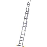 Werner TradePRO Square-Rung Extension Ladder 3 Section 2.45m in Silver Aluminium