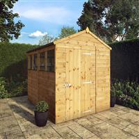 Mercia Shiplap Apex Shed 8' x 6' in Natural Timber