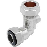 Made4Trade Service Valve Angle 15mm in Chrome Brass