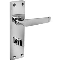 Hiatt Victorian Straight Door Handles Bathroom Polished (Pair) in Chrome Zinc