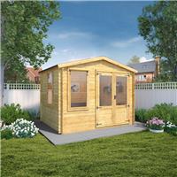 Mercia Apex Log Cabin 2.6m x 3.3m in Natural Wood Colour Timber