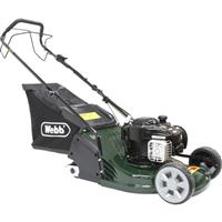 Webb 43cm Self Propelled Rear Roller Petrol Rotary Lawnmower 140cc in Black/Green