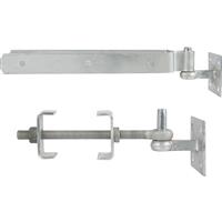 GateMate Field Gate Adjustable Hinge Set 450mm Galvanised in Silver