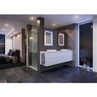 Sensio Shannon LED Bathroom Mirror Cool 700 x 500mm in White Mirrored Glass