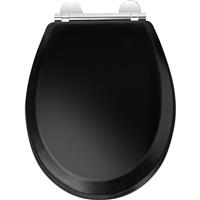 Croydex Lene Wood Toilet Seat Matt in Black