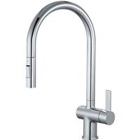 Deva Midford Pull Out Mono Mixer Kitchen Tap in Chrome Brass