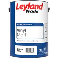 Leyland Trade Vinyl Matt Emulsion Paint 5L Brilliant in White