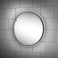 Sensio Aspect Round LED Bathroom Mirror Cool White Matt 600mm in Black