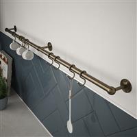 Rothley Utensil Rail Kit 19mm x 1000mm Antique in Brass Steel/Zinc