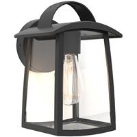Lutec Kelsey Wall Light IP44 E27 265mm x 170mm in Black Die Cast Aluminium