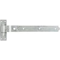 GateMate Cranked Band & Hook on Plate 450mm Galvanised (2 Pack) in Silver