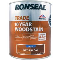 Ronseal 10 Year Exterior Satin Woodstain 750ml in Natural Oak