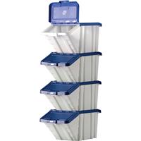 Barton Robust Storage Bin 50L with Lid 345 x 400 x 635mm - Lid (4 Pk) in blue