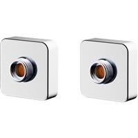 Square Bar Valve Fixing Kit (2 Pack) in Chrome Brass