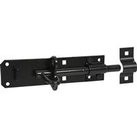 GateMate Premium Brenton Padbolt 150 x 12mm on Galvanised in Black Galvanised Steel