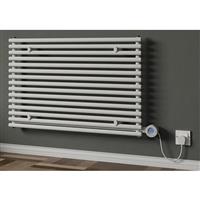 Ximax Kingston Horizontal Electric Designer Radiator 590 x 900mm 2048 BTU 600W in White Steel