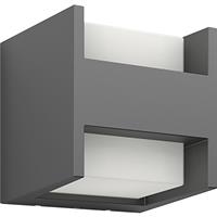 Philips Arbour IP44 Wall Lantern H-shape 2x4.5W 800lm Warm White in Anthracite Aluminium