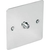 Axiom Flat Plate Polished TV / Satellite Socket Satellite Single in Chrome Steel