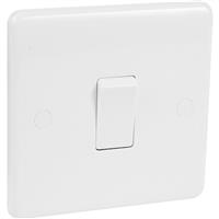 Wessex Electrical Wessex 10A Switch 1 Gang 2 Way in White Plastic