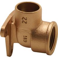 Endex End Feed Backplate Elbow 15mm x 1/2" in Gold