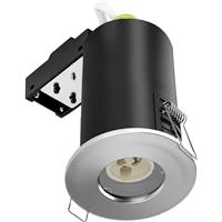Meridian Lighting Fire Rated Cast IP65 GU10 Downlight Satin in Chrome Steel