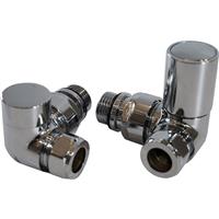 Flume Corner Radiator Valve Angled (2pk) in Chrome