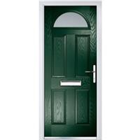 Crystal Composite Door Four Square Sunburst Left Hand 920mm x 2055mm Obscure Glass Glazing Dark in Green