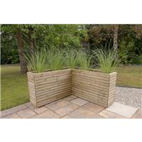 Forest Garden Garden Linear Corner Planter 85 x 160 x 160cm in Natural Timber