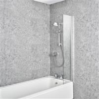 Mira Elevate Fixed Panel Bath Screen 300mm in Chrome Glass