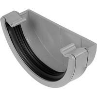 Aquaflow 112mm Half Round Stop End External in Grey PVCU