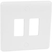 Wessex Electrical Wessex Grid Face Plate 2 Gang in White Plastic