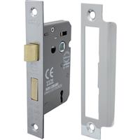 Perry 3 Lever Mortice Sashlock 63mm Nickel Plate in Silver