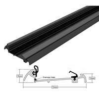Stormguard Slimline Wide Rain & Draught Excluder Threshold in Black