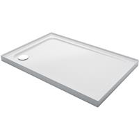 Mira Flight Low Rectangular Shower Tray with Corner Waste 1200 x 760mm 4 Upstands in White ABS