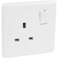 Wessex Electrical Wessex Switched 13A Socket 1 Gang DP in White Plastic