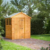 Power Overlap Apex Shed 4' x 6' in Natural Timber