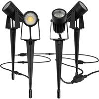 Luceco LED 12V Garden Spike Kit IP65 4 Pack 3W 200lm in Black Rubber