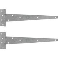 GateMate Medium Tee Hinges 350mm Galvanised (2 Pack) in Silver Galvanised Steel
