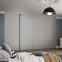 Spacepro Classic 4 Door Sliding Wardrobe Kit Dove 3586 x 2260mm in Grey Steel/MFC