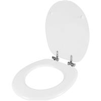 Ebb and Flo Ebb + Flo Moulded Wood Soft Close Toilet Seat in White Wooden