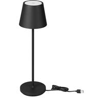 V-TAC IP54 LED USB Wireless Rechargeable Table Lamp 2W 200lm 3000K in Black Aluminium