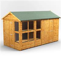 Powersheds Power Apex Potting Shed Combi including 6ft Side Store 12' x 6' in Natural Timber