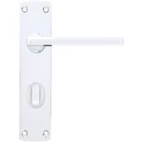 Stanza Leon Door Handles Polished Bathroom (Pair) in Chrome Plastic