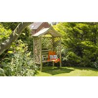 Forest Garden Parisienne Arbour 212cm (h) x 154cm (w) x 66cm (d) in Natural Timber