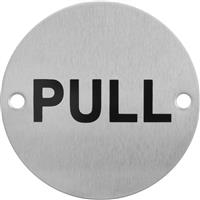 Eclipse Satin Stainless Steel Door Sign Pull Door 76mm in Silver