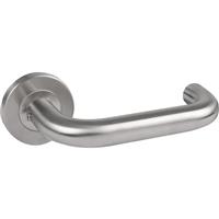 Eclipse Stainless Steel Round Bar Lever On Rose Door Handles Satin (Pair) in Silver