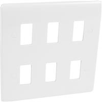 Wessex Electrical Wessex Grid Face Plate 6 Gang in White Plastic