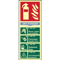 Centurion Photoluminescent Fire Extinguisher Sign Dry Powder