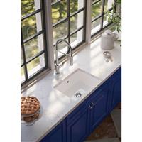Unbranded Undermount Ceramic Kitchen Sink White Single Bowl (Piece) in Glossy White