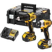 DeWalt DCK2062M2T-GB 18V XR Brushless Twin Kit 2 x 4.0Ah in Yellow